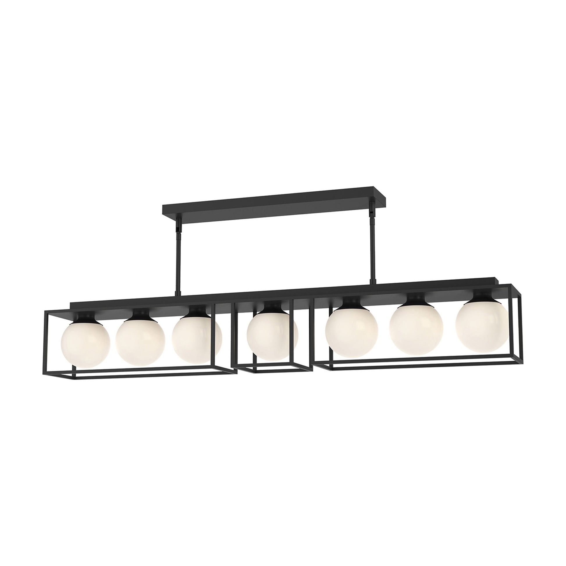 Amelia Linear Pendant Light in Matte Black (7-Light).