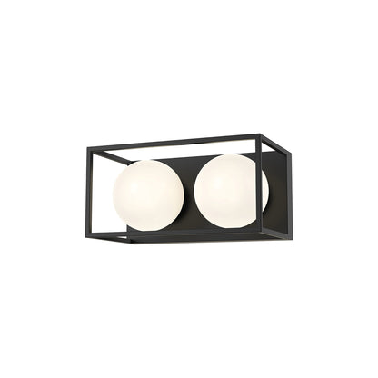Amelia Vanity Wall Light in Matte Black (2-Light).