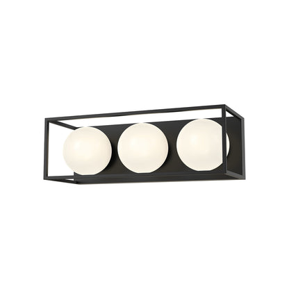 Amelia Vanity Wall Light in Matte Black (3-Light).