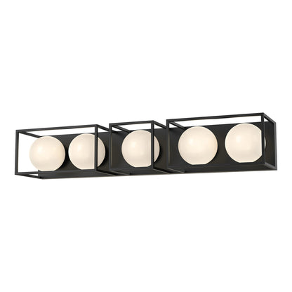 Amelia Vanity Wall Light in Matte Black (5-Light).