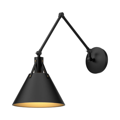 Archer Adjustable Wall Light in Matte Black.