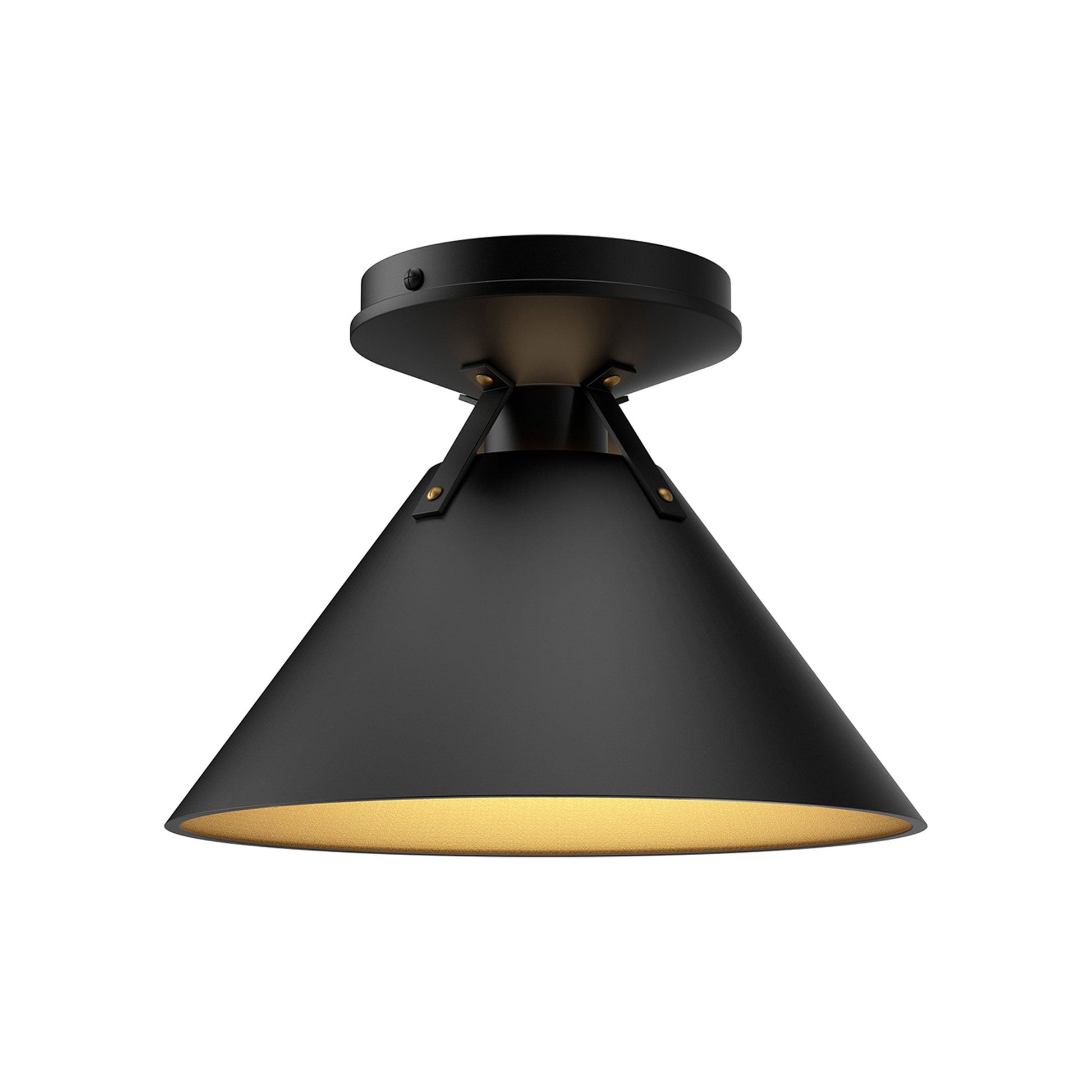 Archer Semi Flush Mount Ceiling Light in Matte Black (7-Inch).