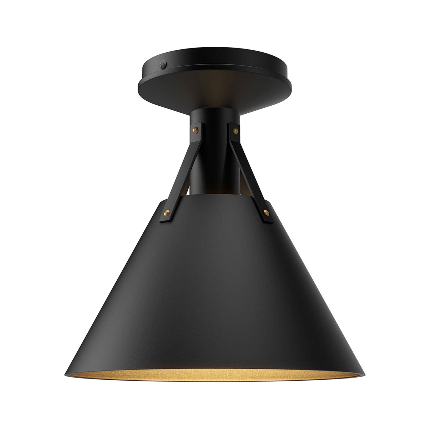 Archer Semi Flush Mount Ceiling Light in Matte Black (10-Inch).