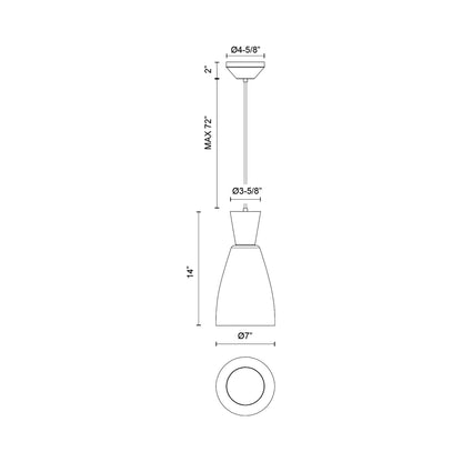 Arlo Pendant Light - line drawing.