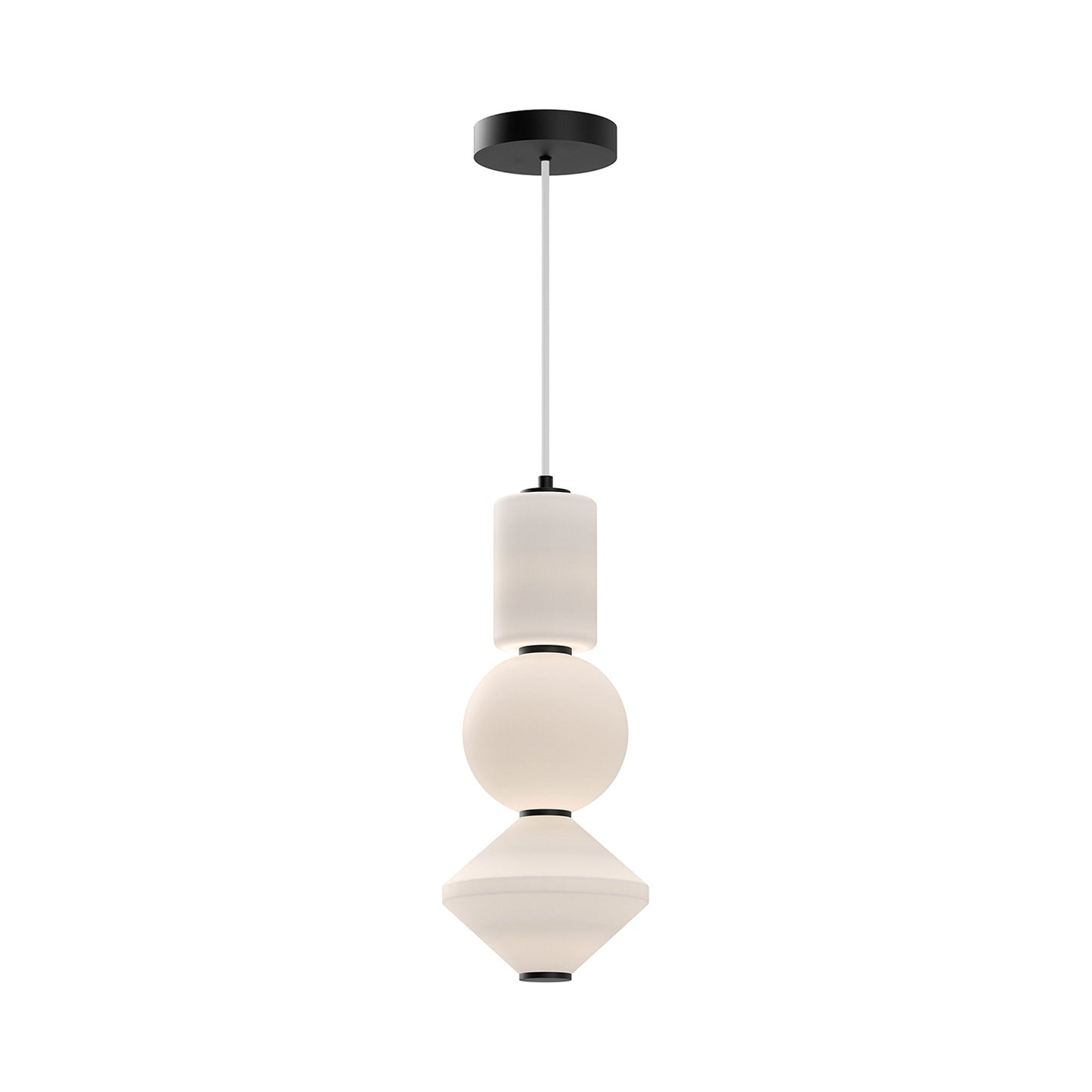 Bijou LED Pendant Light in Matte Black (19.38-Inch).