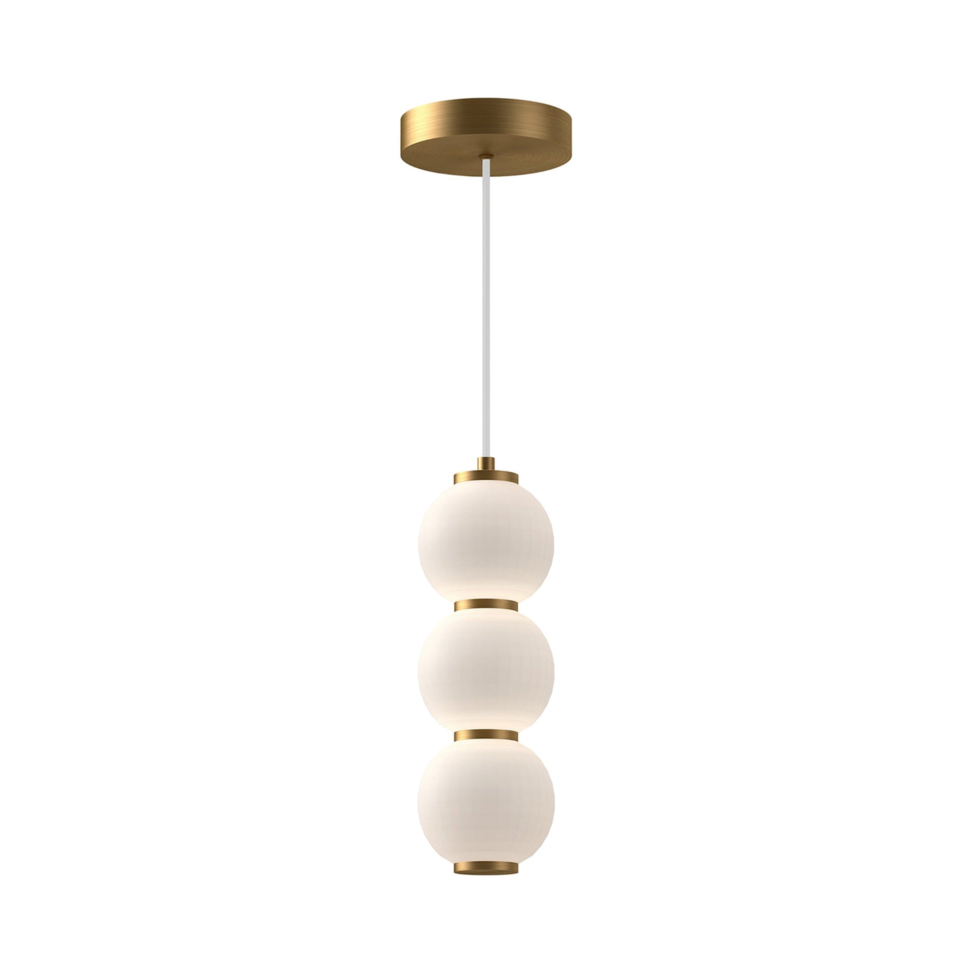 Bijou LED Pendant Light in Aged Gold (3-Globes).