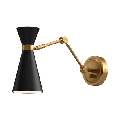 Blake Adjustable Wall Light in Matte Black.