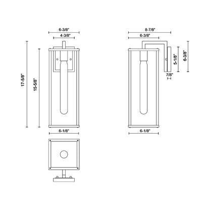 Brentwood Outdoor Wall Light - line drawing.