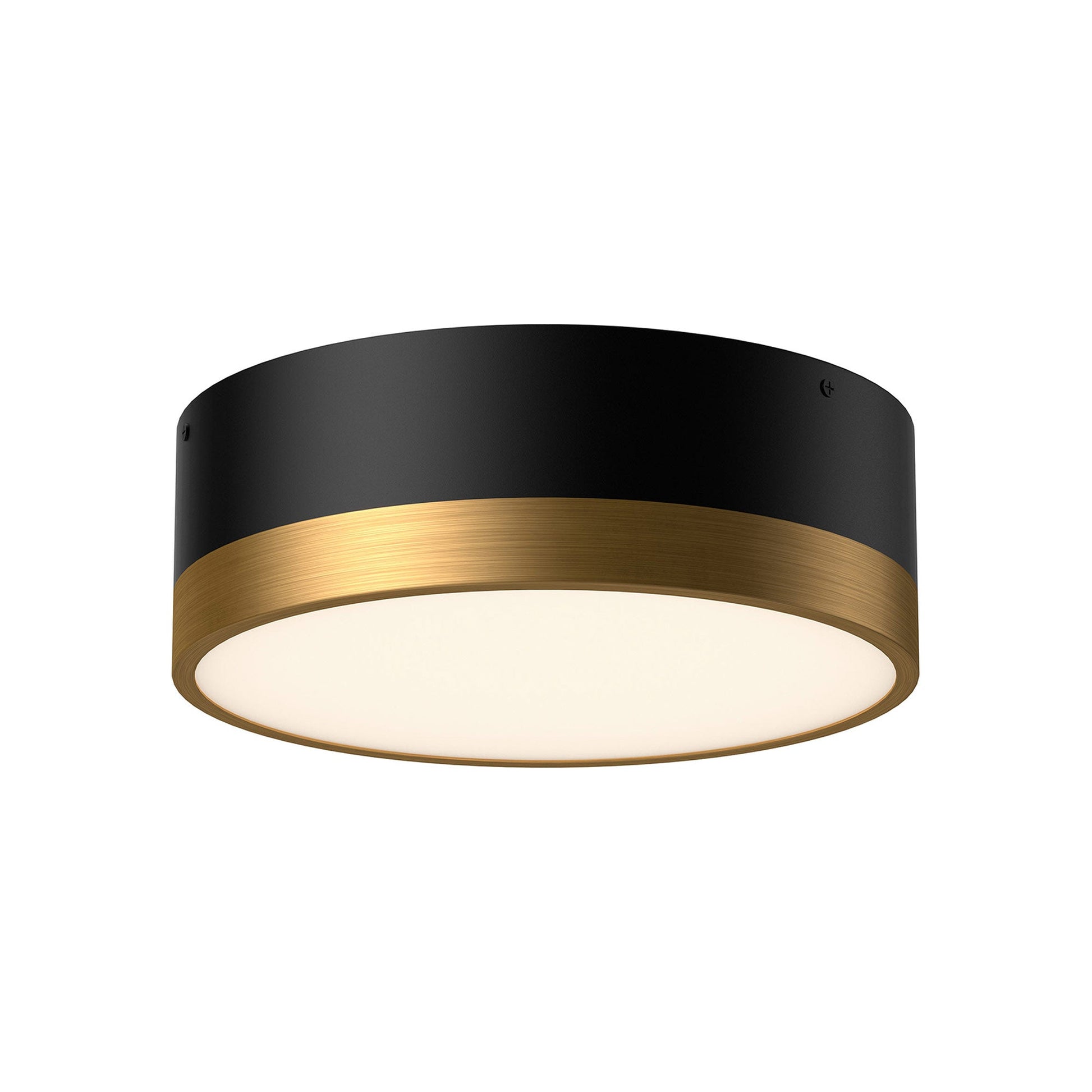Brisbane Flush Mount Ceiling Light in Aged Gold/Matte Black (Small).