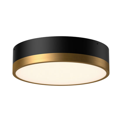 Brisbane Flush Mount Ceiling Light in Aged Gold/Matte Black (Large).