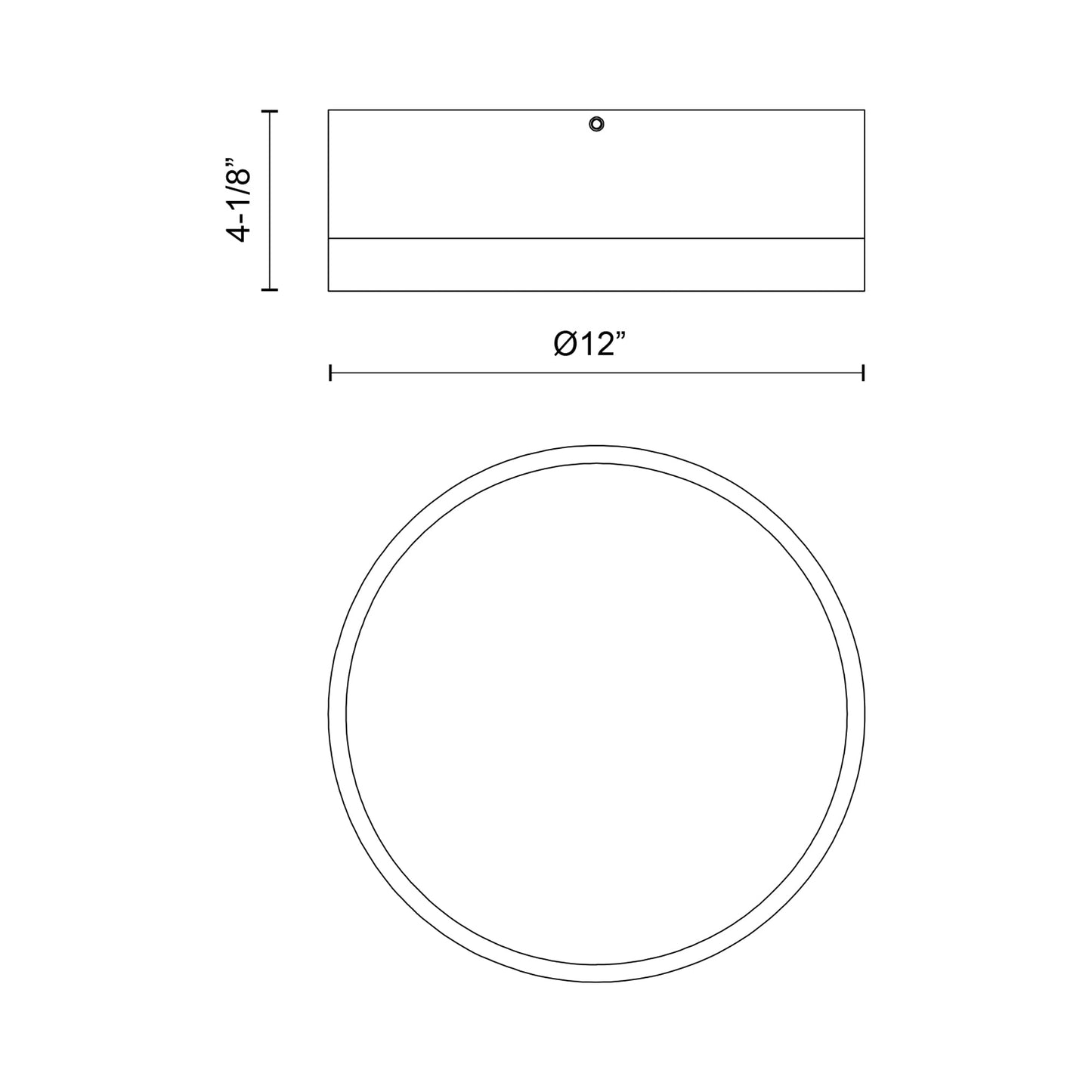 Brisbane Flush Mount Ceiling Light - line drawing.