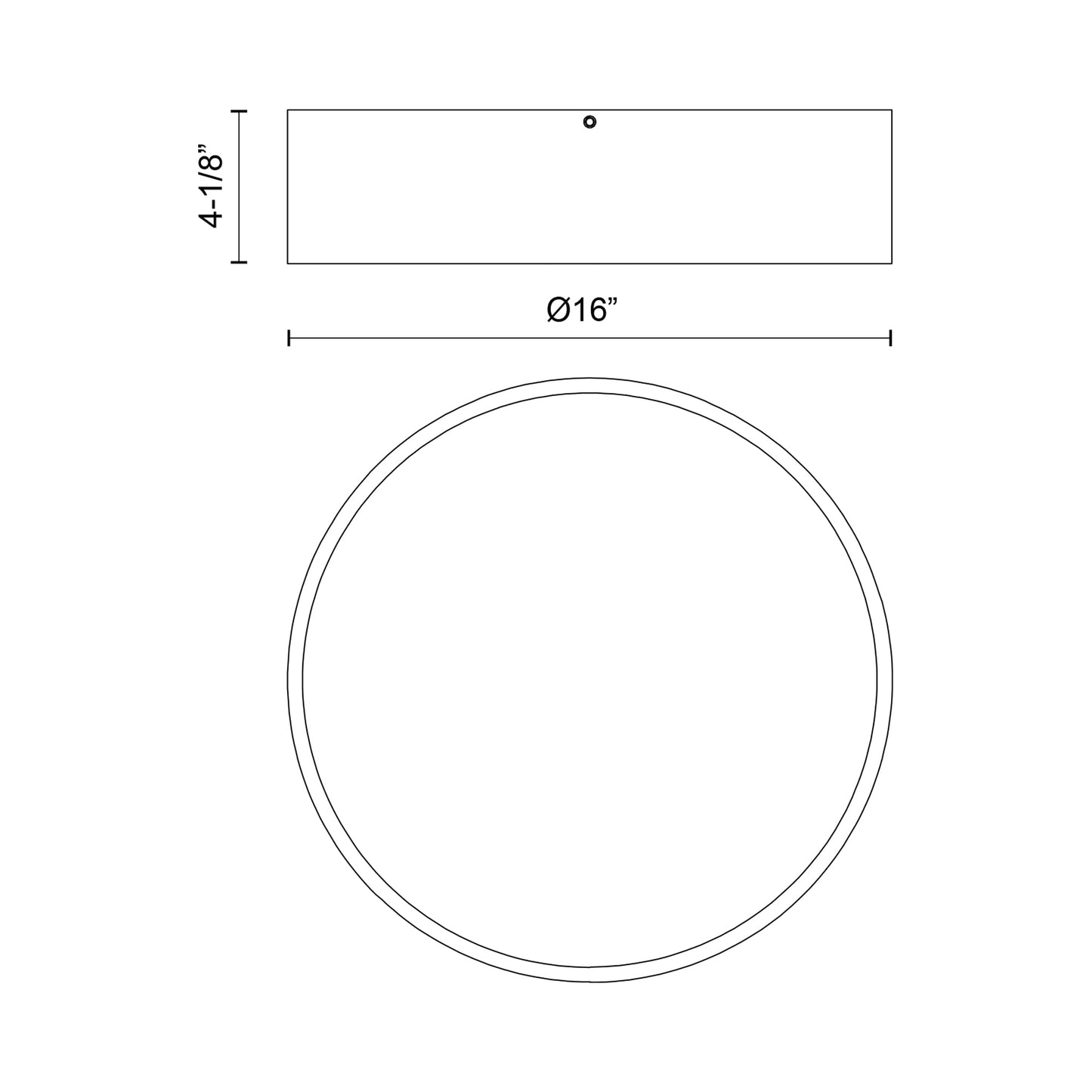 Brisbane Flush Mount Ceiling Light - line drawing.