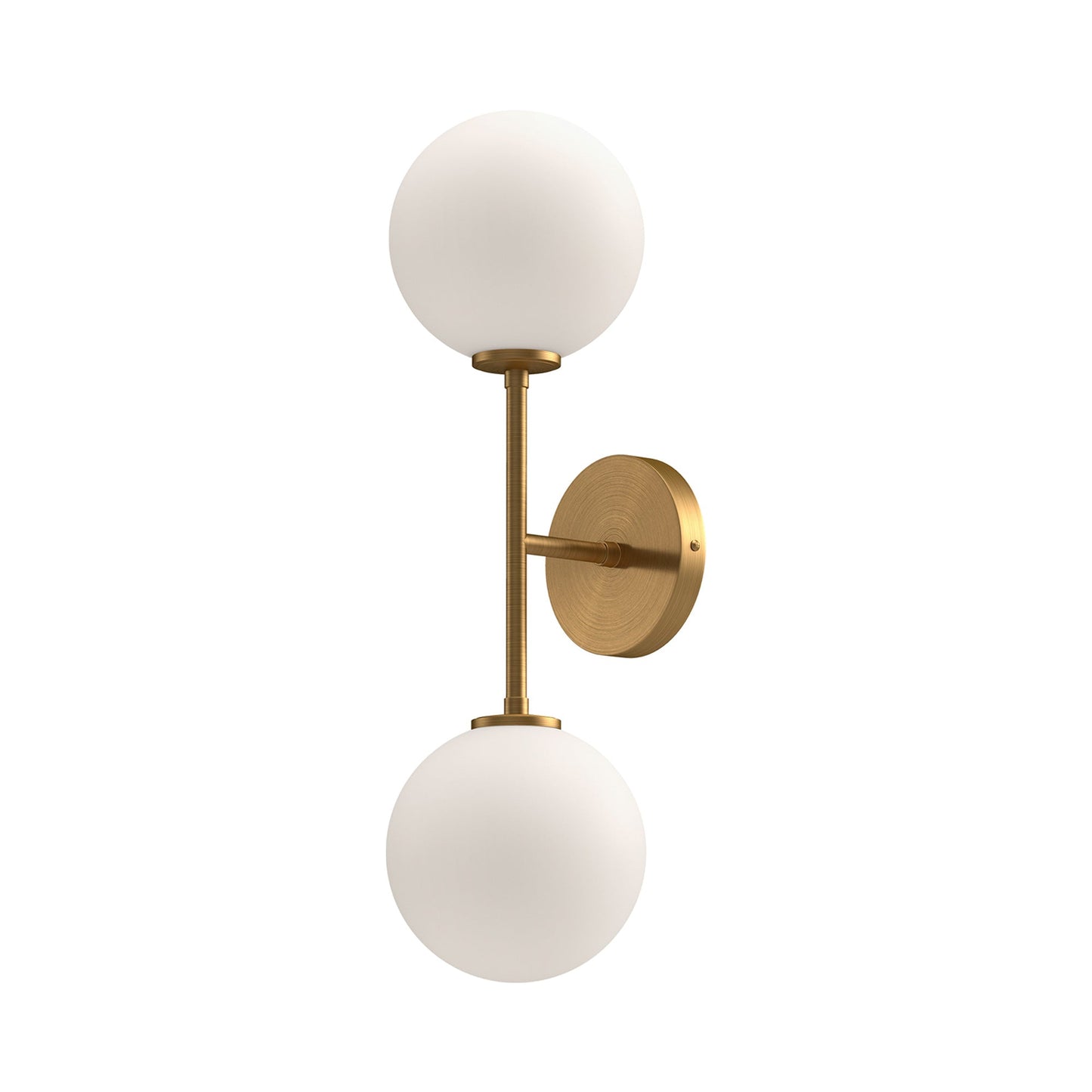 Cassia Wall Light in Aged Gold/Opal Glass (2-Light).