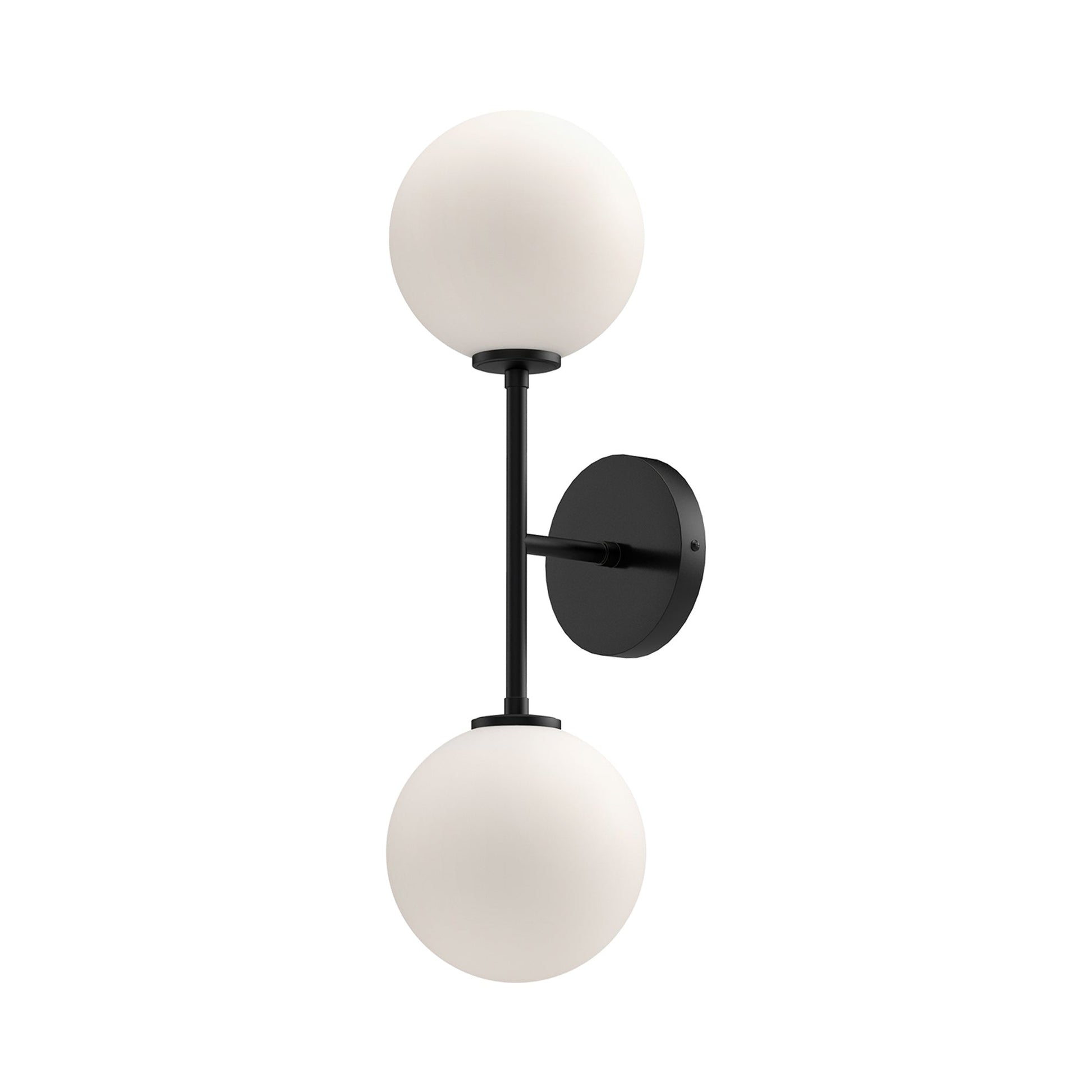 Cassia Wall Light in Matte Black/Opal Glass (2-Light).