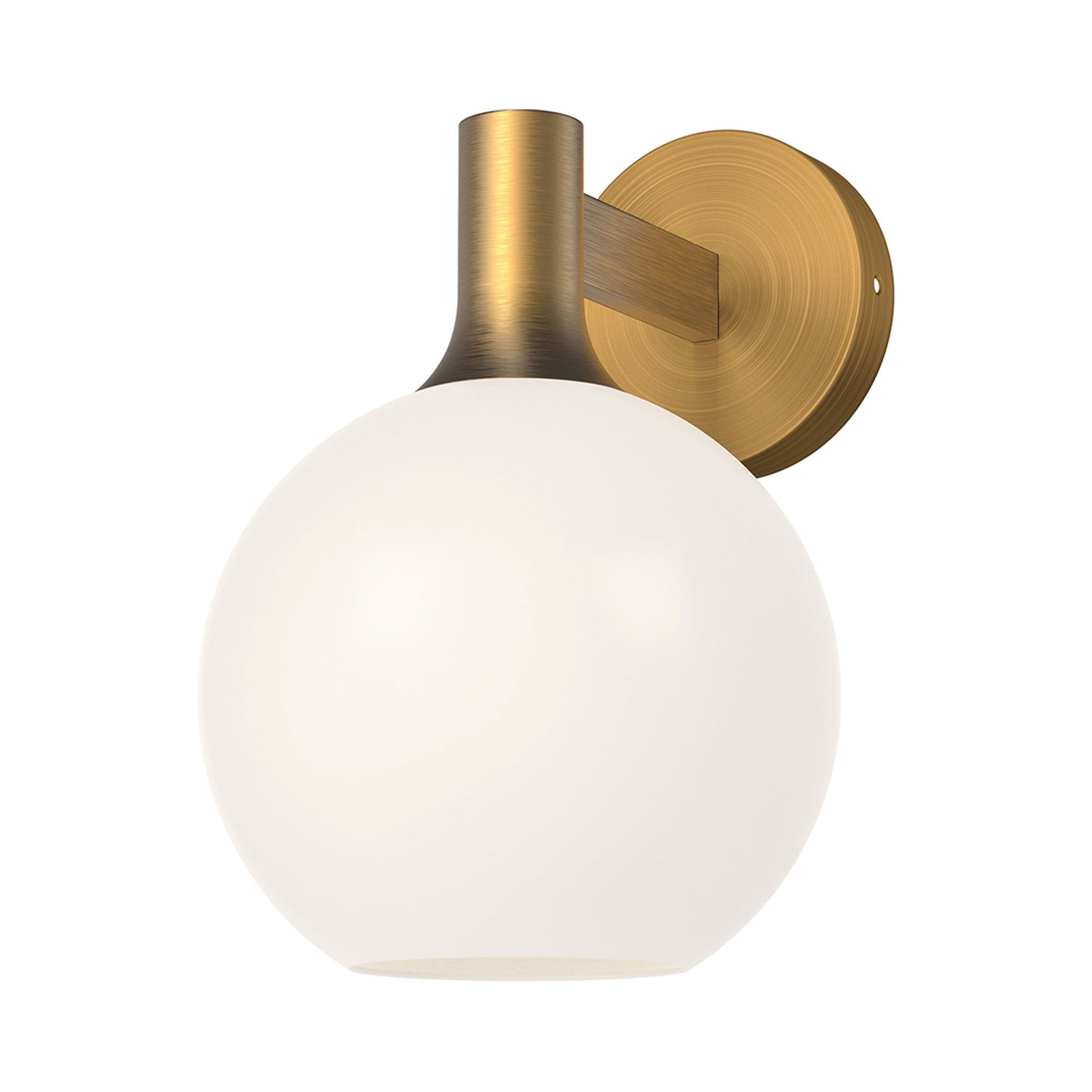 Castilla Bath Wall Light in Aged Gold/Opal Matte Glass.