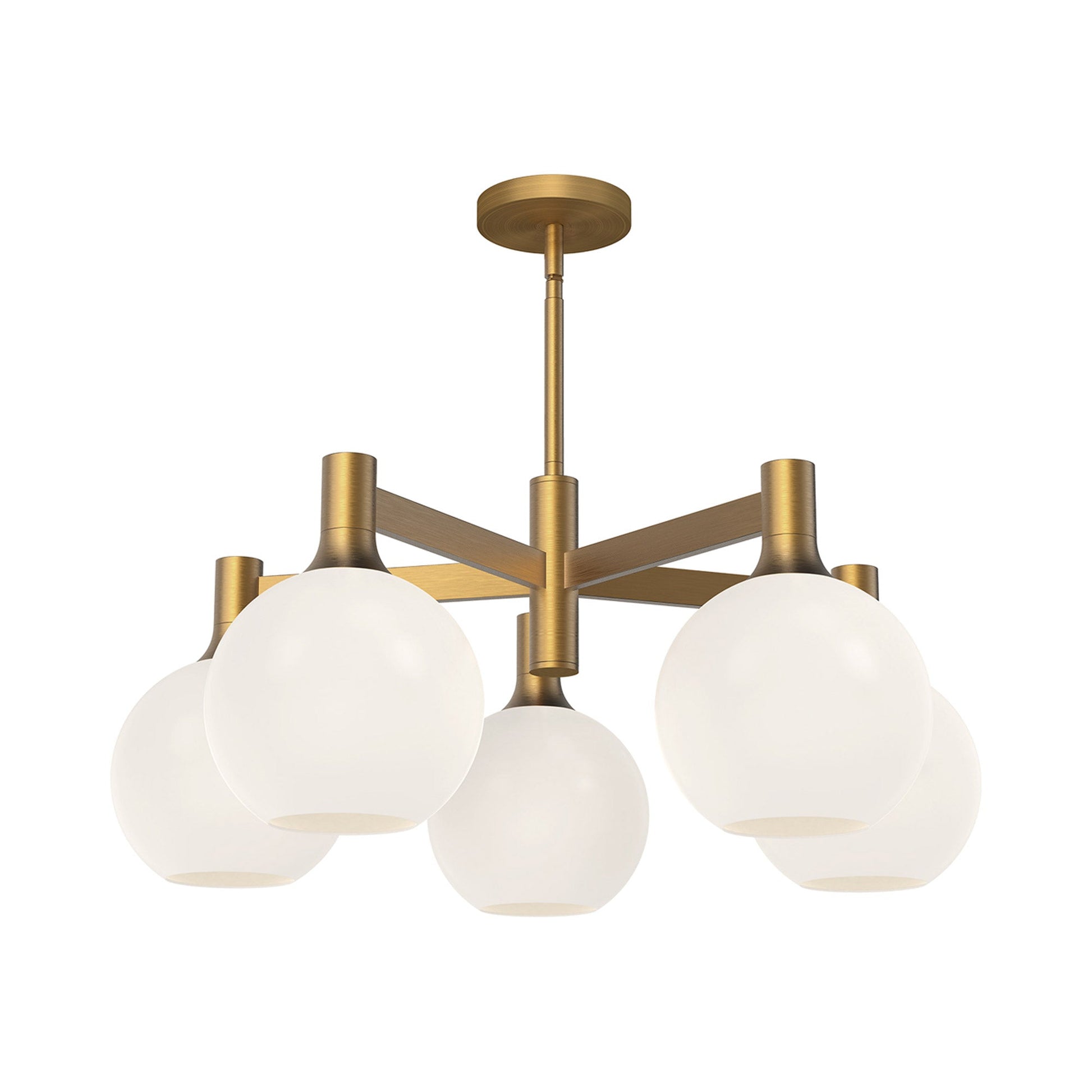 Castilla Chandelier in Aged Gold/Opal Matte Glass (5-Light).