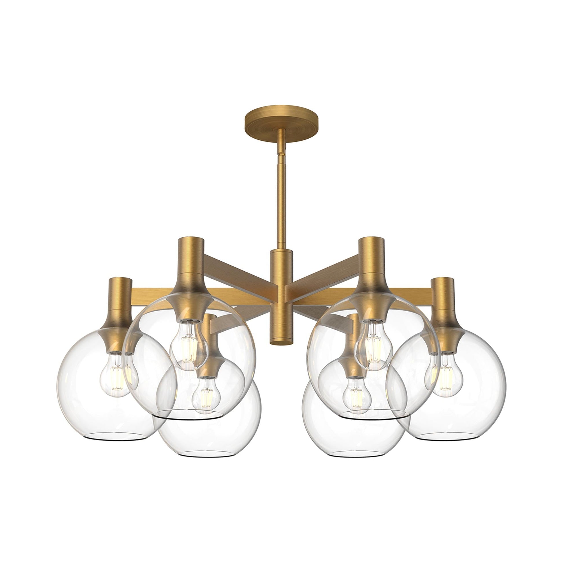 Castilla Chandelier in Aged Gold/Clear Glass (6-Light).