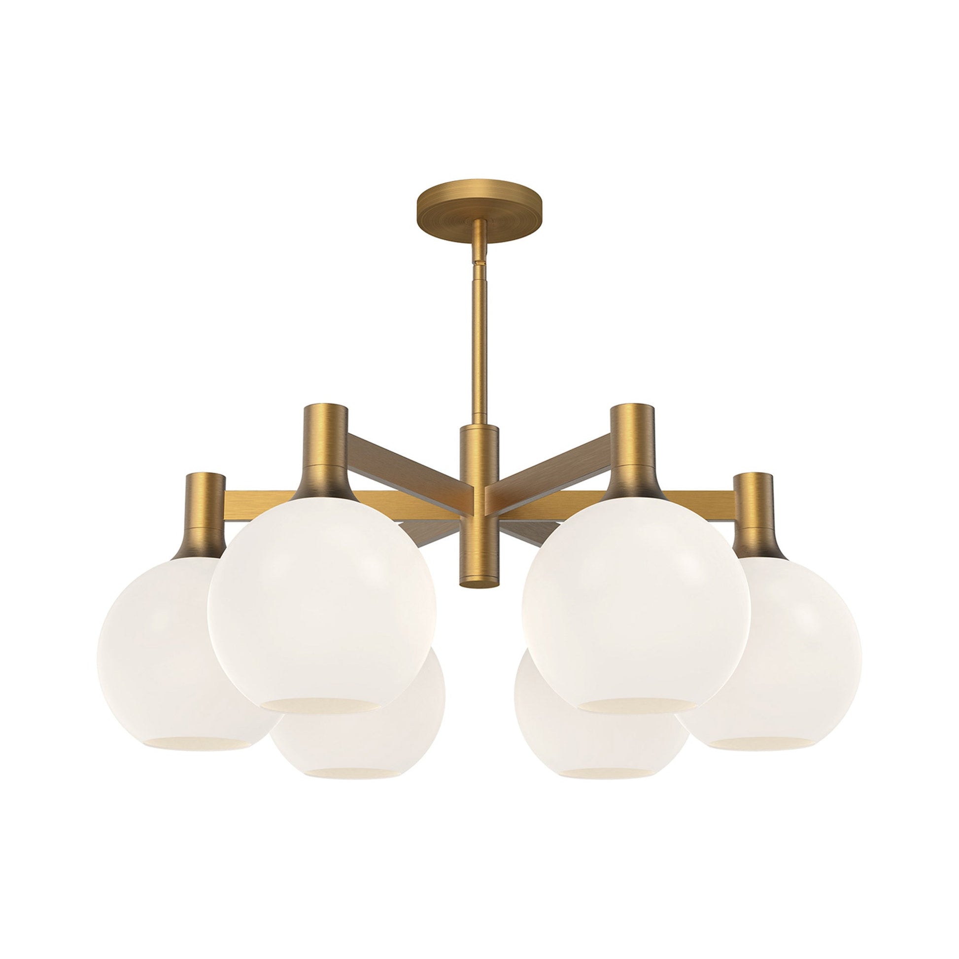 Castilla Chandelier in Aged Gold/Opal Matte Glass (6-Light).