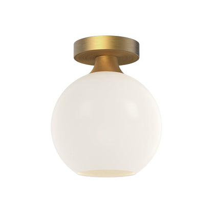 Castilla Flush Mount Ceiling Light in Aged Gold/Opal Matte Glass (Small).