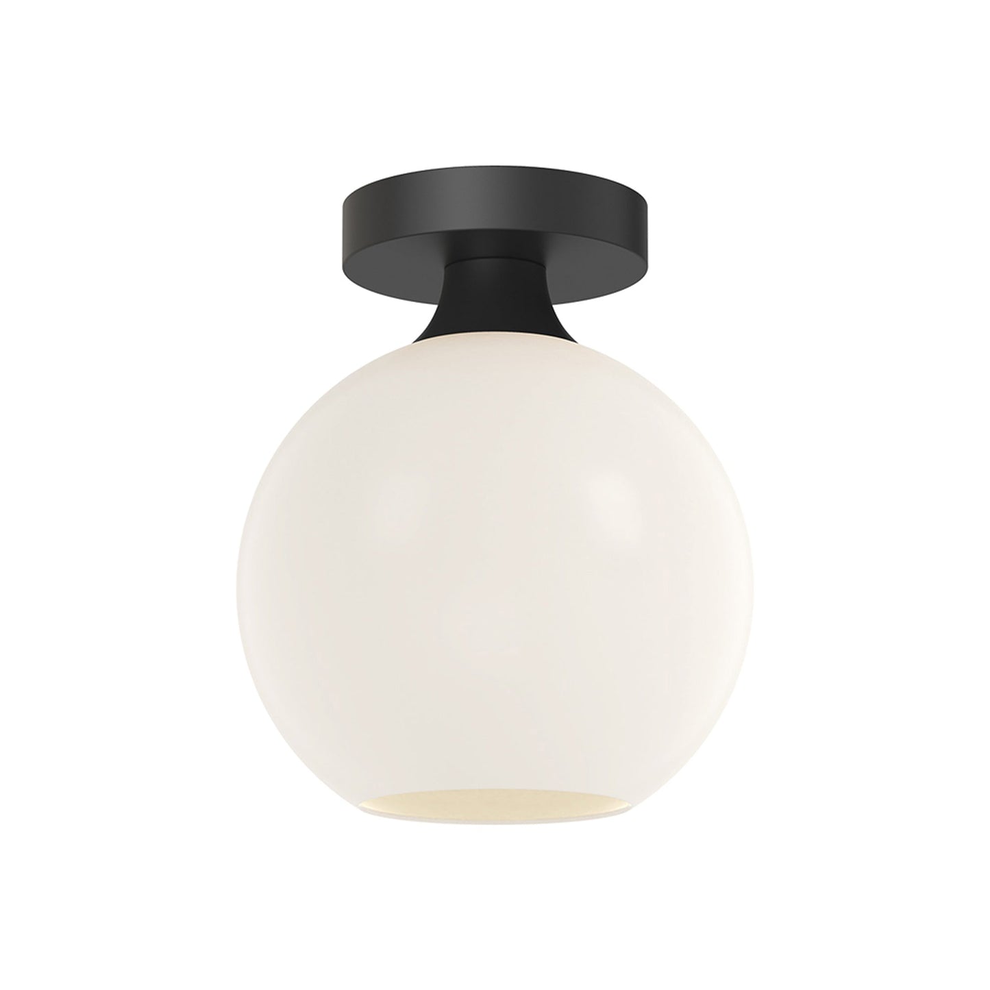 Castilla Flush Mount Ceiling Light in Matte Black/Opal Matte Glass (Small).