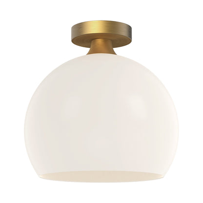 Castilla Flush Mount Ceiling Light in Aged Gold/Opal Matte Glass (Large).