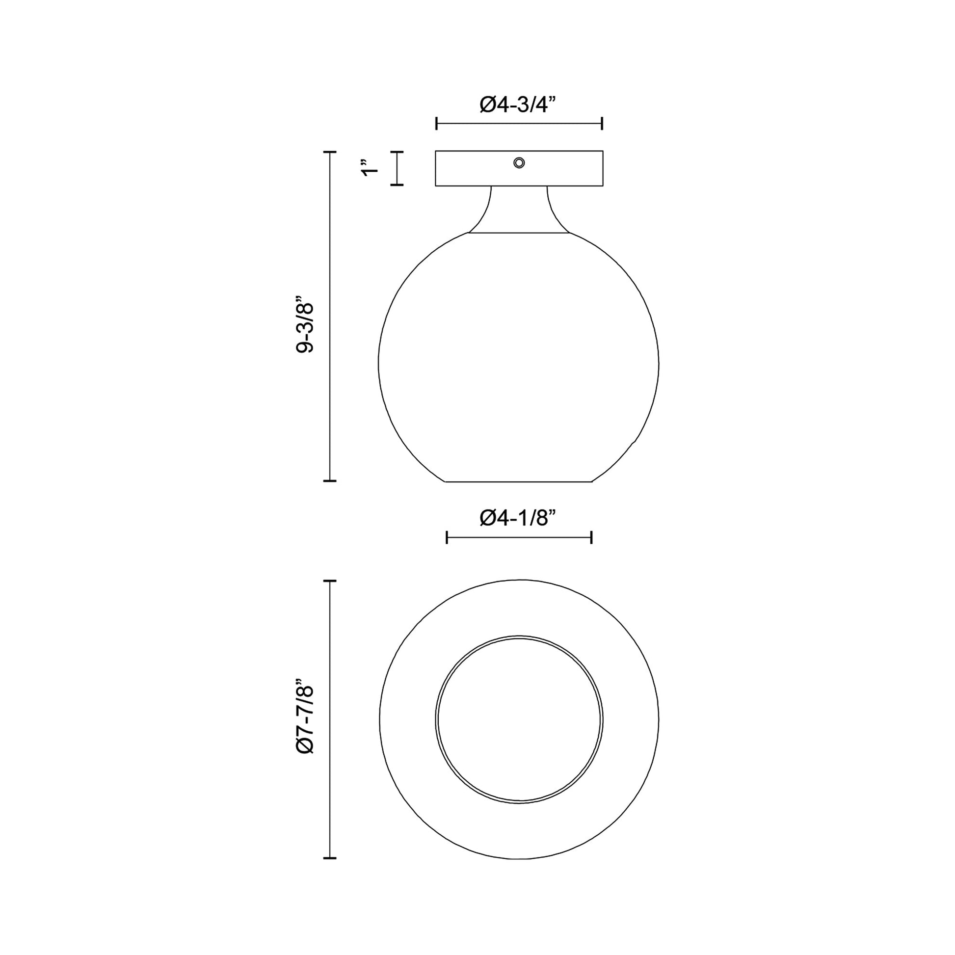 Castilla Flush Mount Ceiling Light - line drawing.