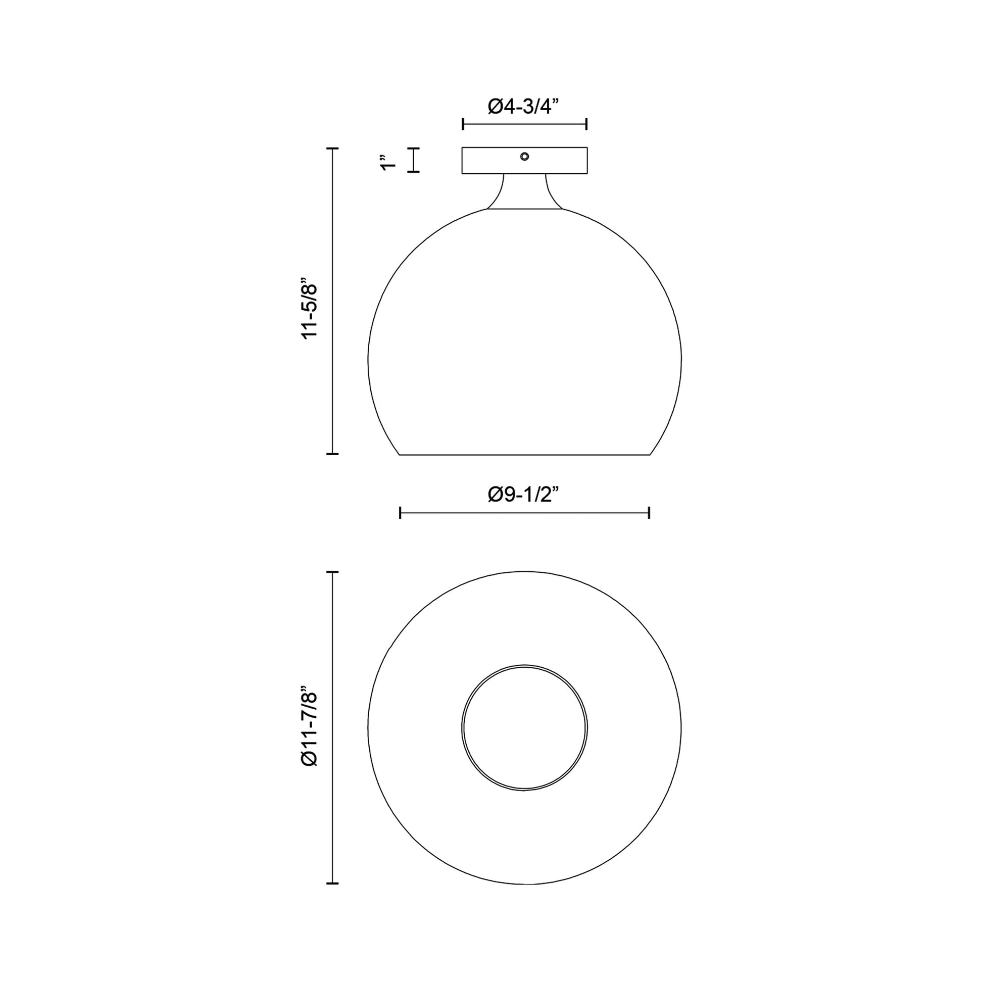 Castilla Flush Mount Ceiling Light - line drawing.