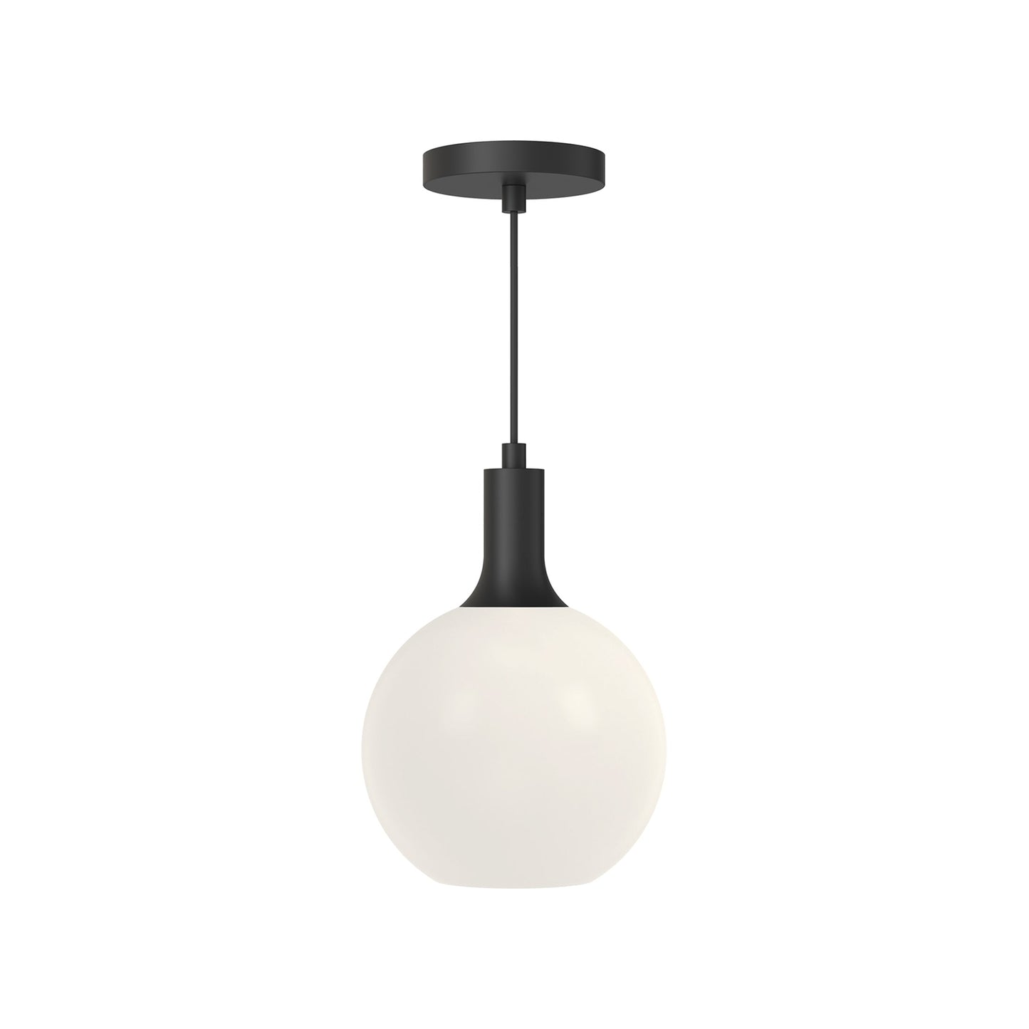 Castilla Pendant Light in Matte Black/Opal Matte Glass (Small).