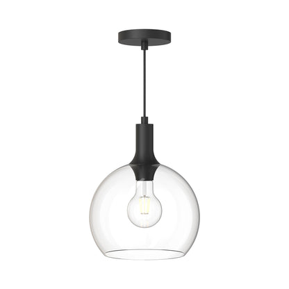 Castilla Pendant Light in Matte Black/Clear Glass (Large).