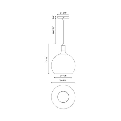 Castilla Pendant Light - line drawing.