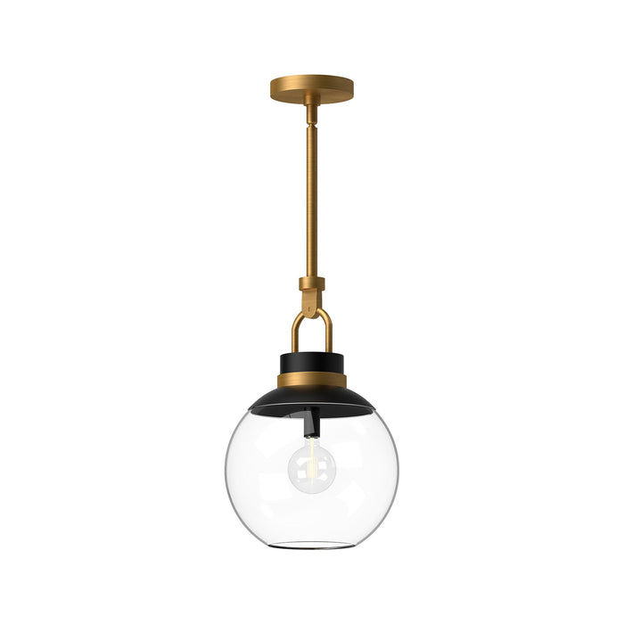 Copperfield Pendant Light in Aged Gold/Clear Glass (Small).