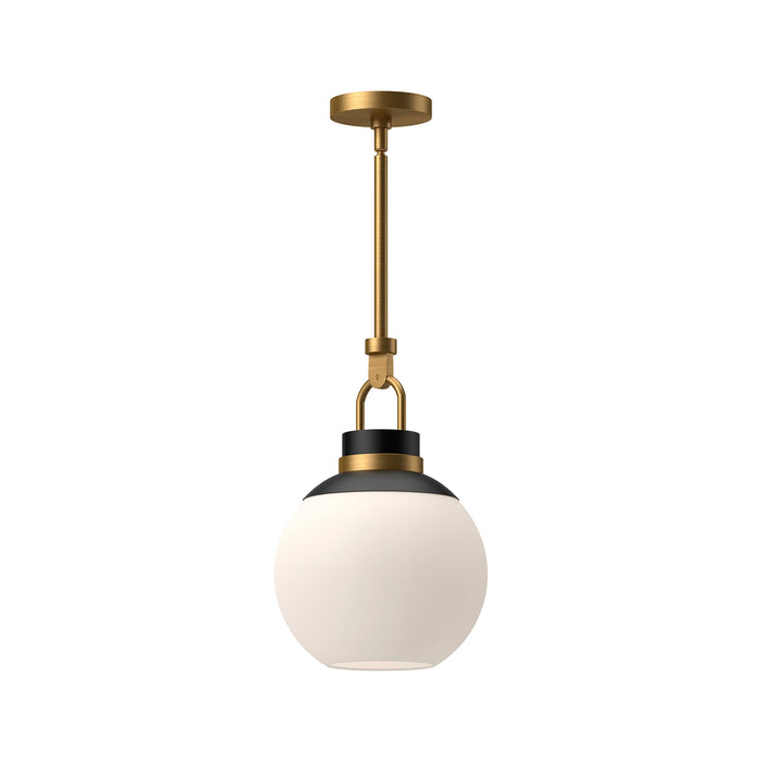 Copperfield Pendant Light in Aged Gold/Opal Matte Glass (Small).