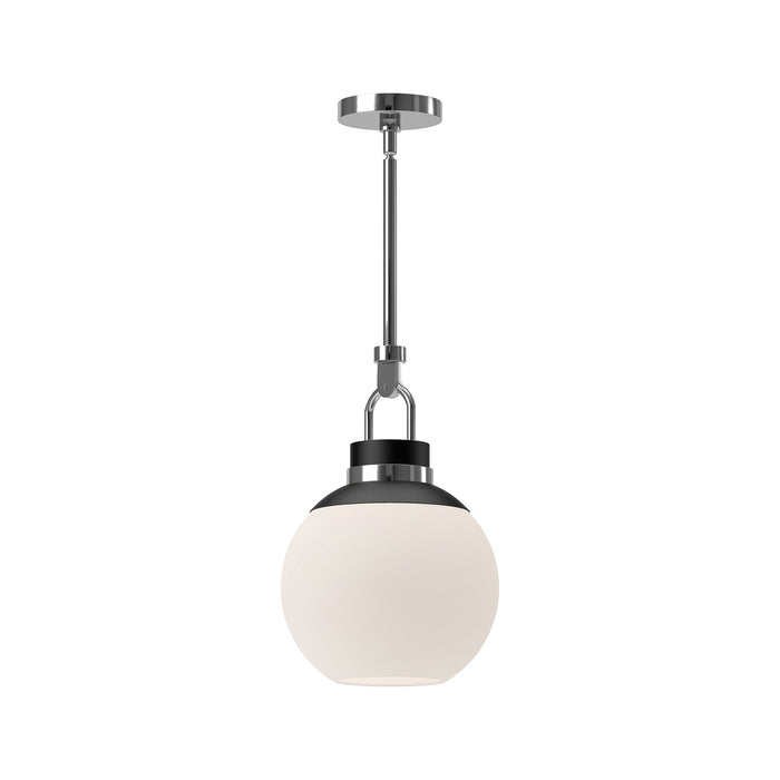 Copperfield Pendant Light in Chrome/Opal Matte Glass (Small).