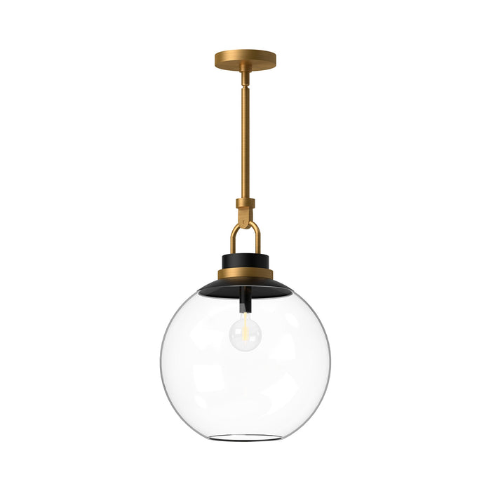 Copperfield Pendant Light in Aged Gold/Clear Glass (Large).