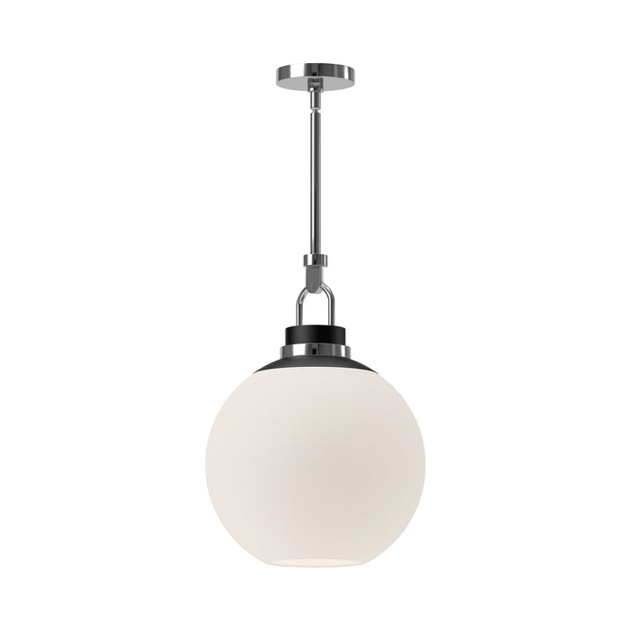 Copperfield Pendant Light in Chrome/Opal Matte Glass (Large).