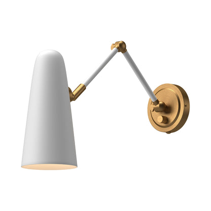 Daniel Adjustable Wall Light in White.