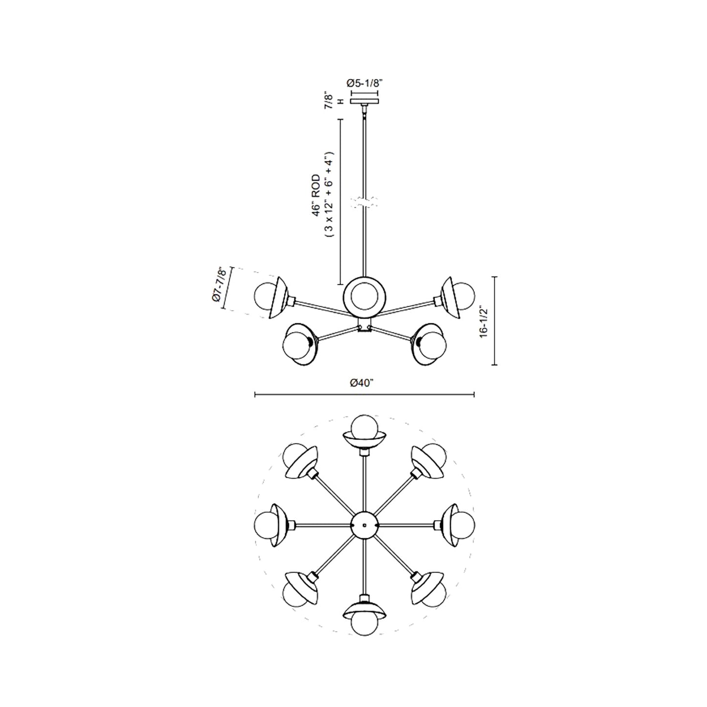 Francesca Chandelier - line drawing.