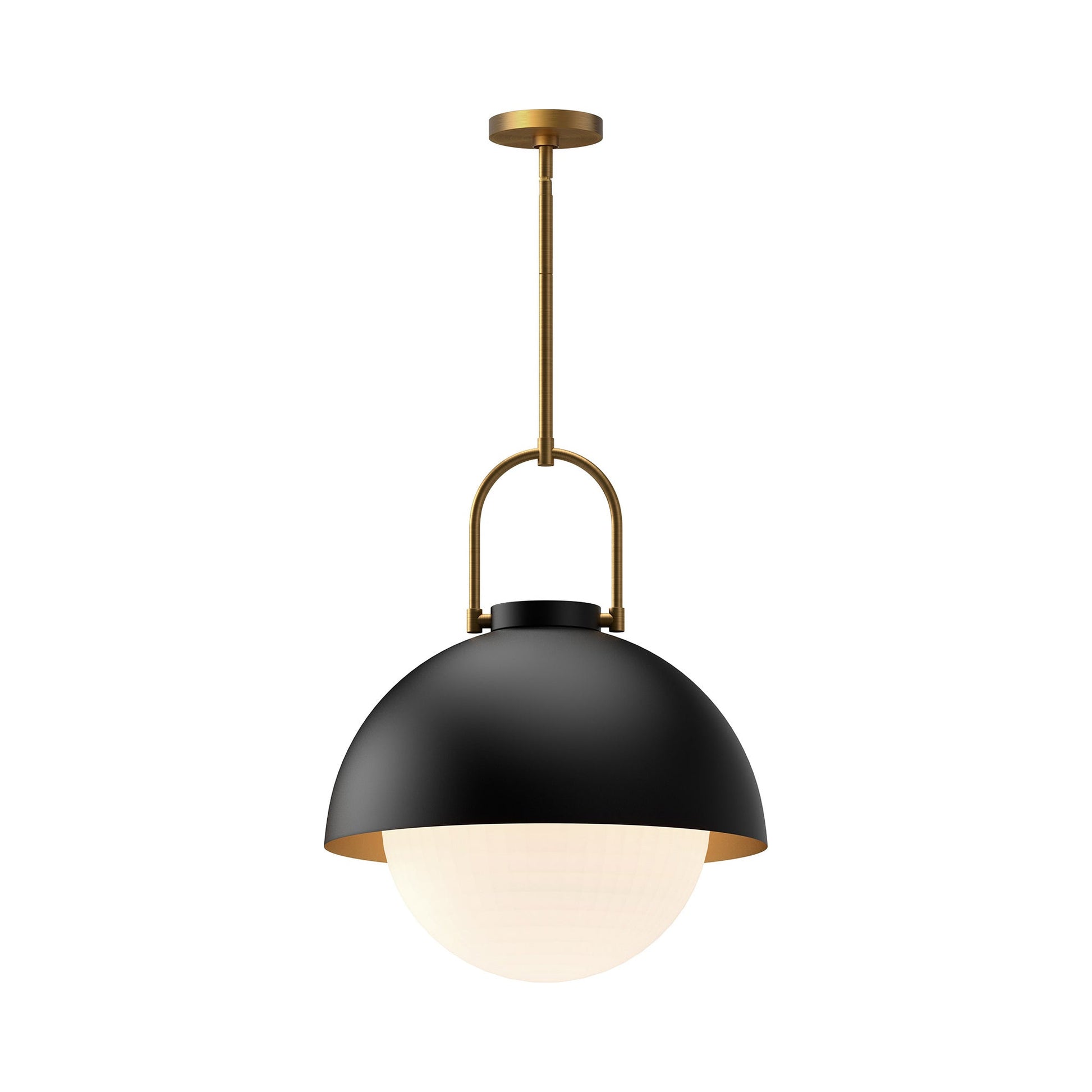 Harper Pendant Light in Matte Black/Opal Matte Glass.
