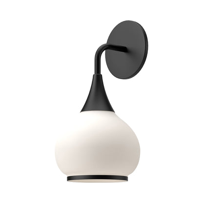 Hazel Bath Wall Light in Matte Black/Opal Matte Glass.