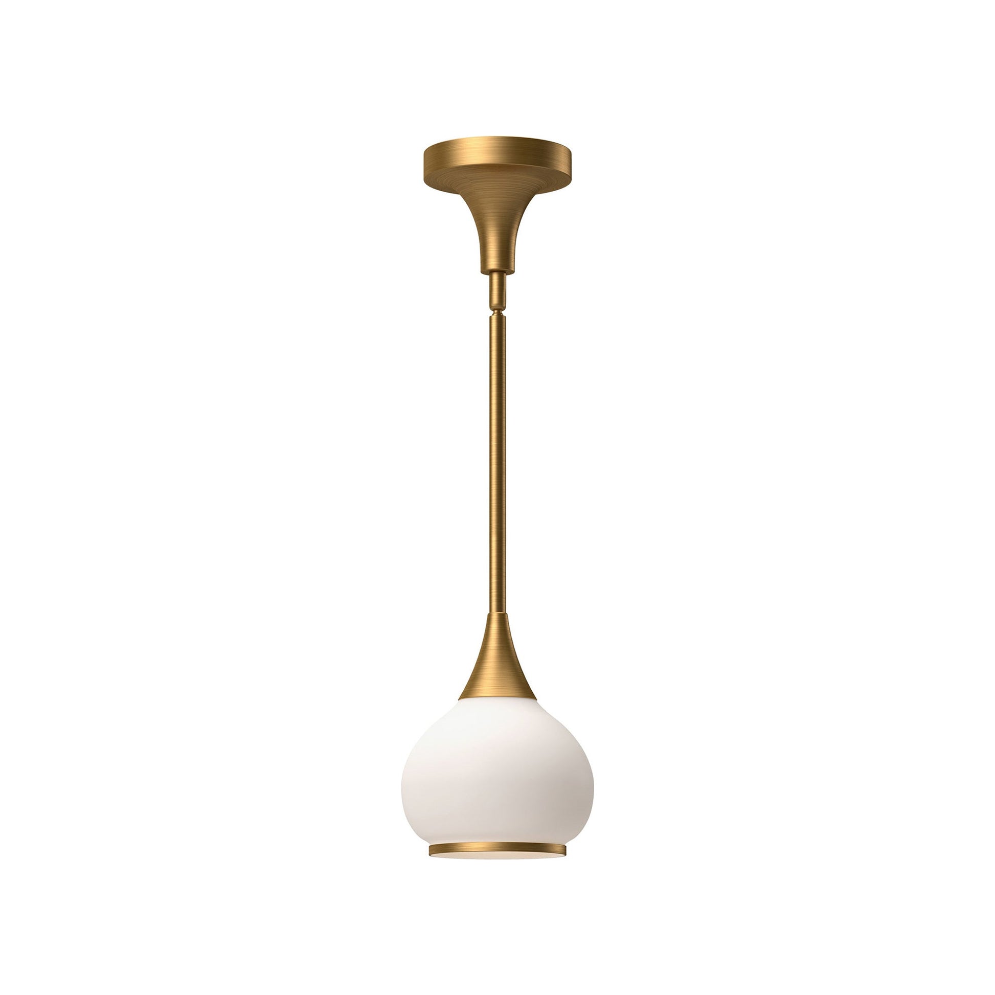 Hazel Pendant Light in Aged Gold/Opal Matte Glass (6.63-Inch).