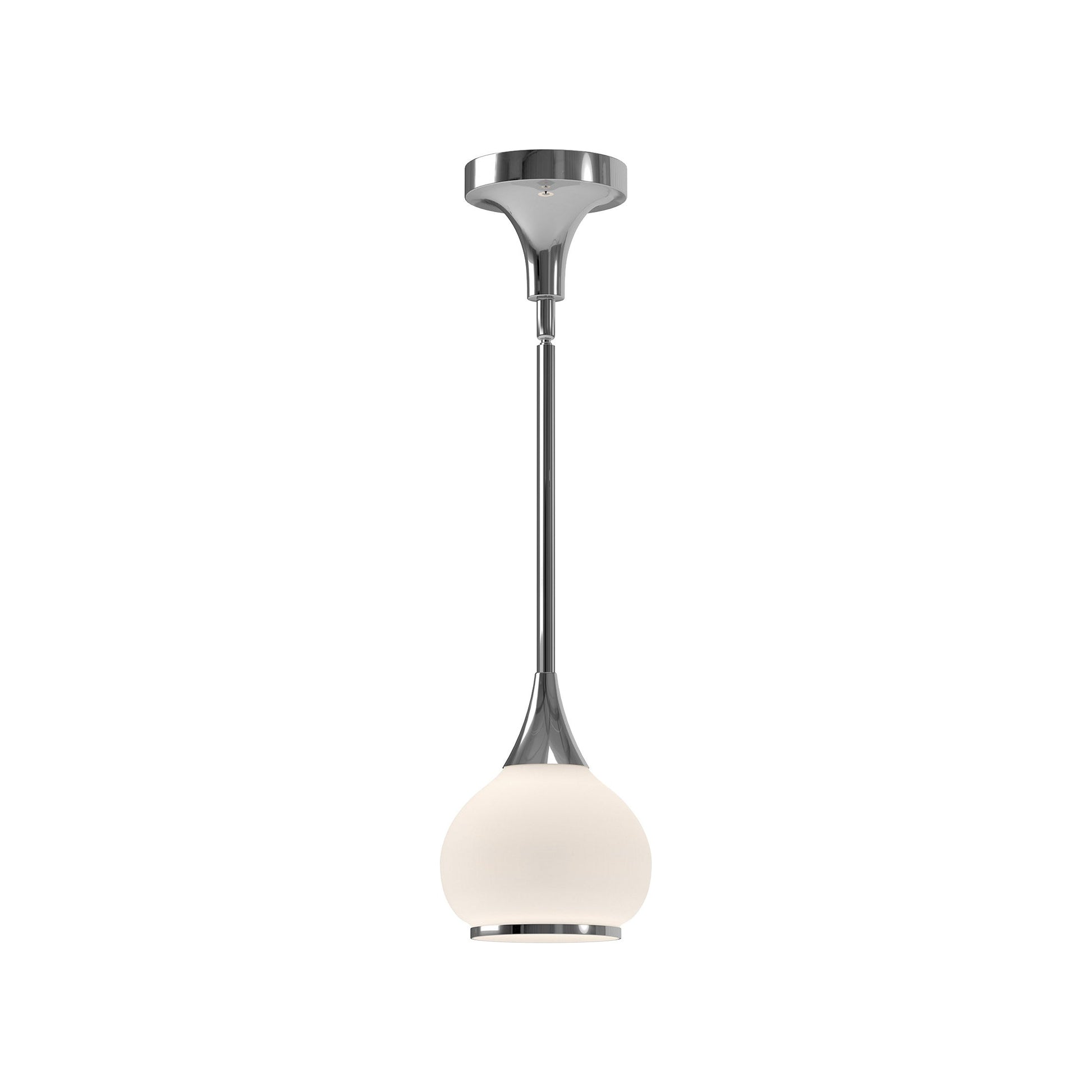 Hazel Pendant Light in Chrome/Opal Matte Glass (6.63-Inch).