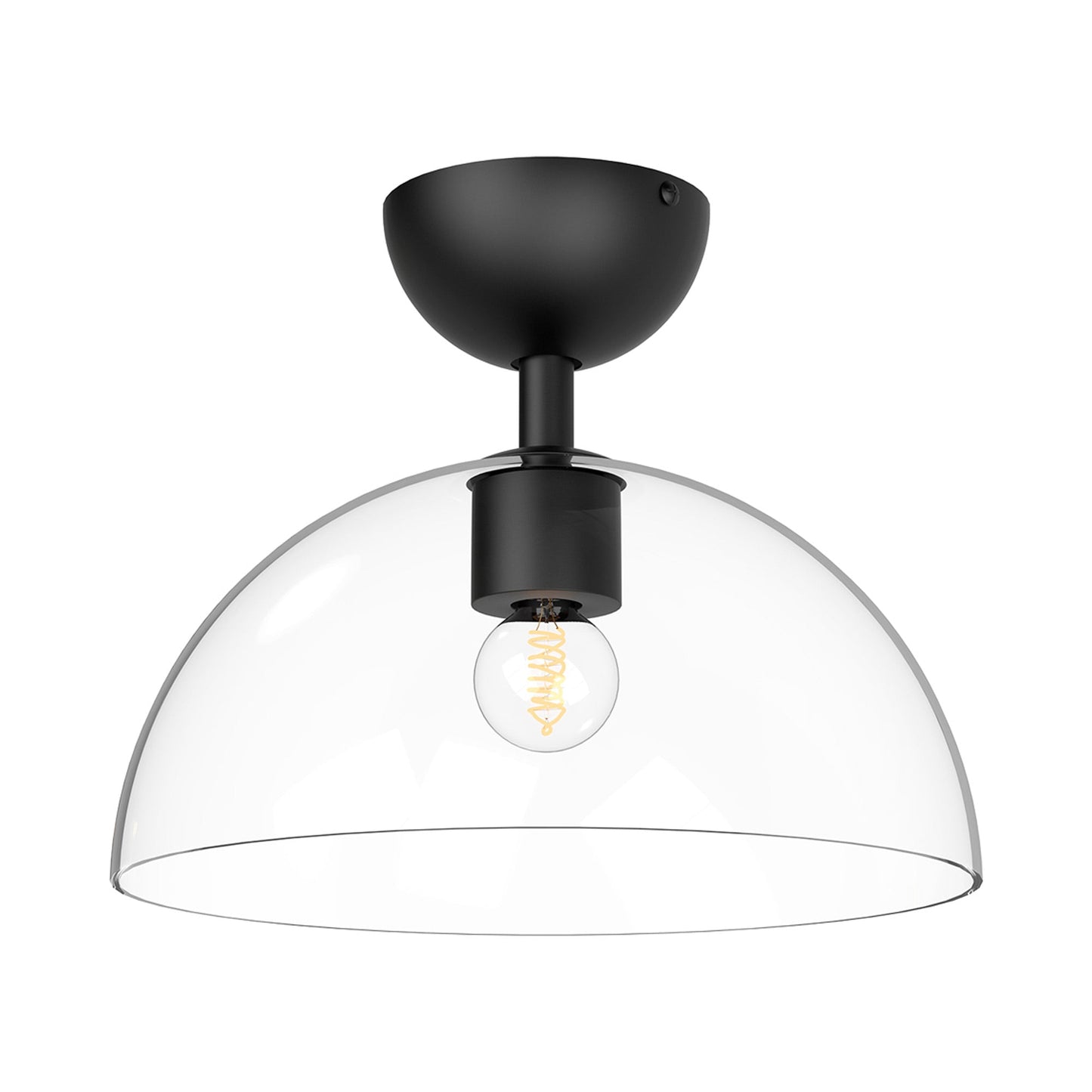 Jude Semi Flush Mount Ceiling Light in Matte Black.