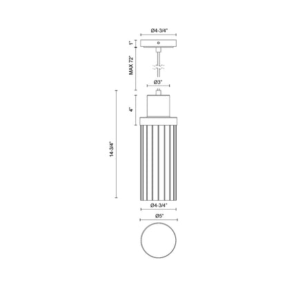 Kent Pendant Light - line drawing.