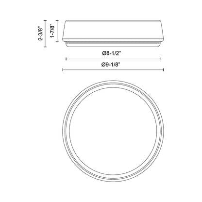 Laval LED Flush Mount Ceiling Light - line drawing.