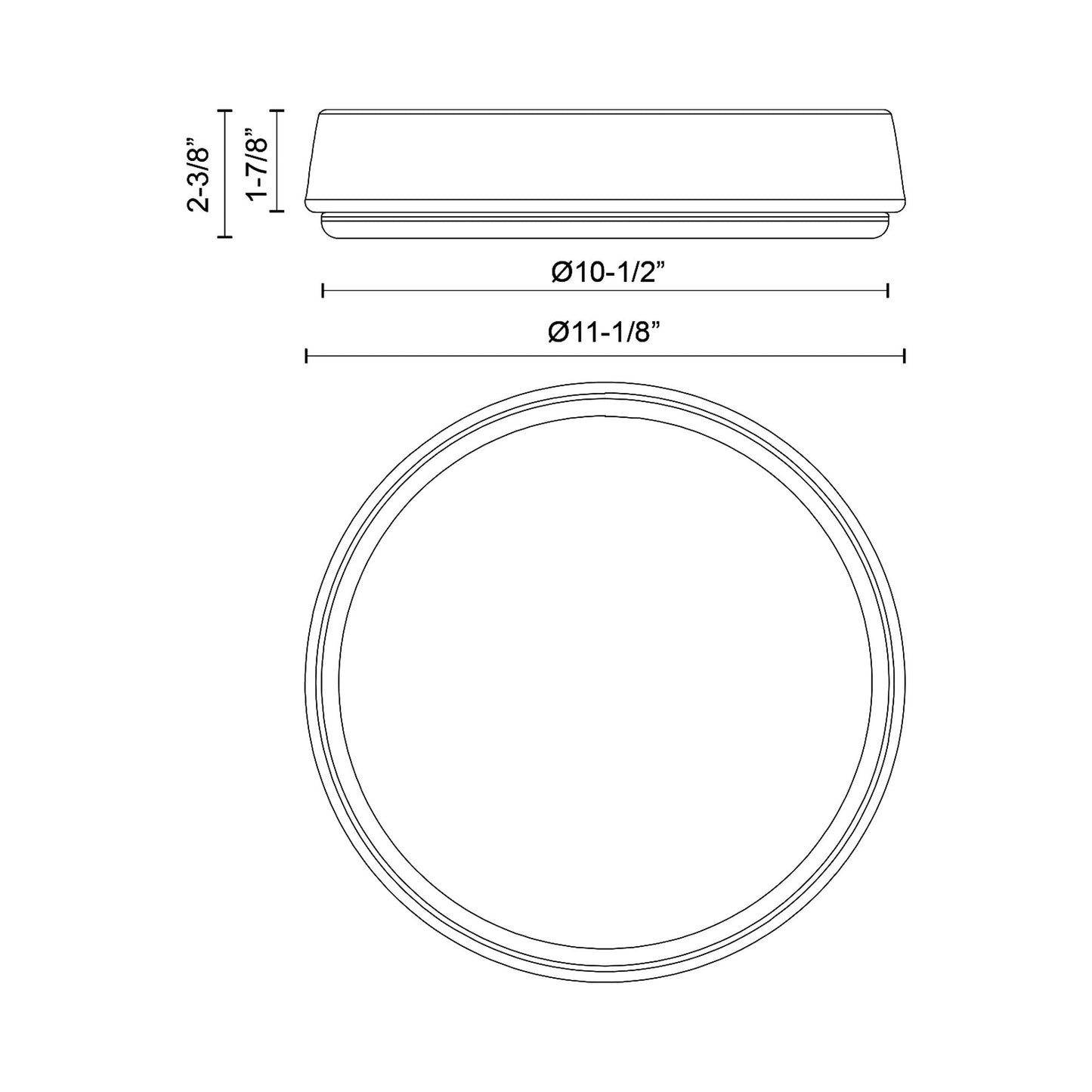 Laval LED Flush Mount Ceiling Light - line drawing.