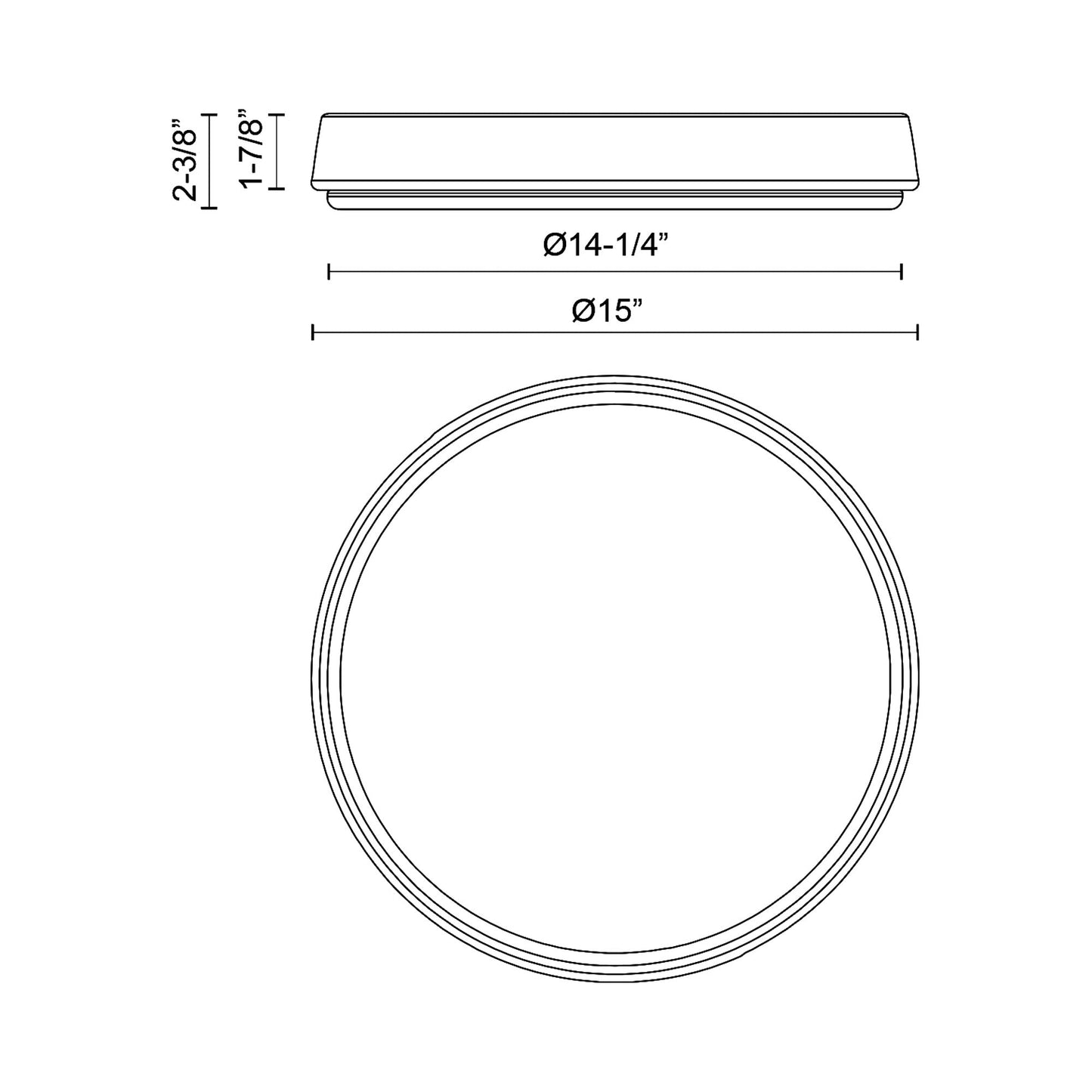 Laval LED Flush Mount Ceiling Light - line drawing.