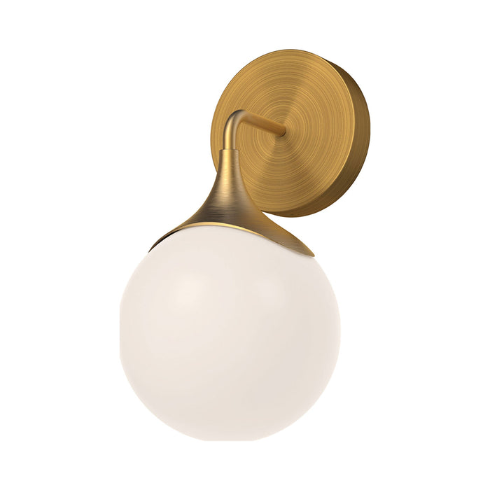Nouveau Bath Wall Light in Aged Gold.
