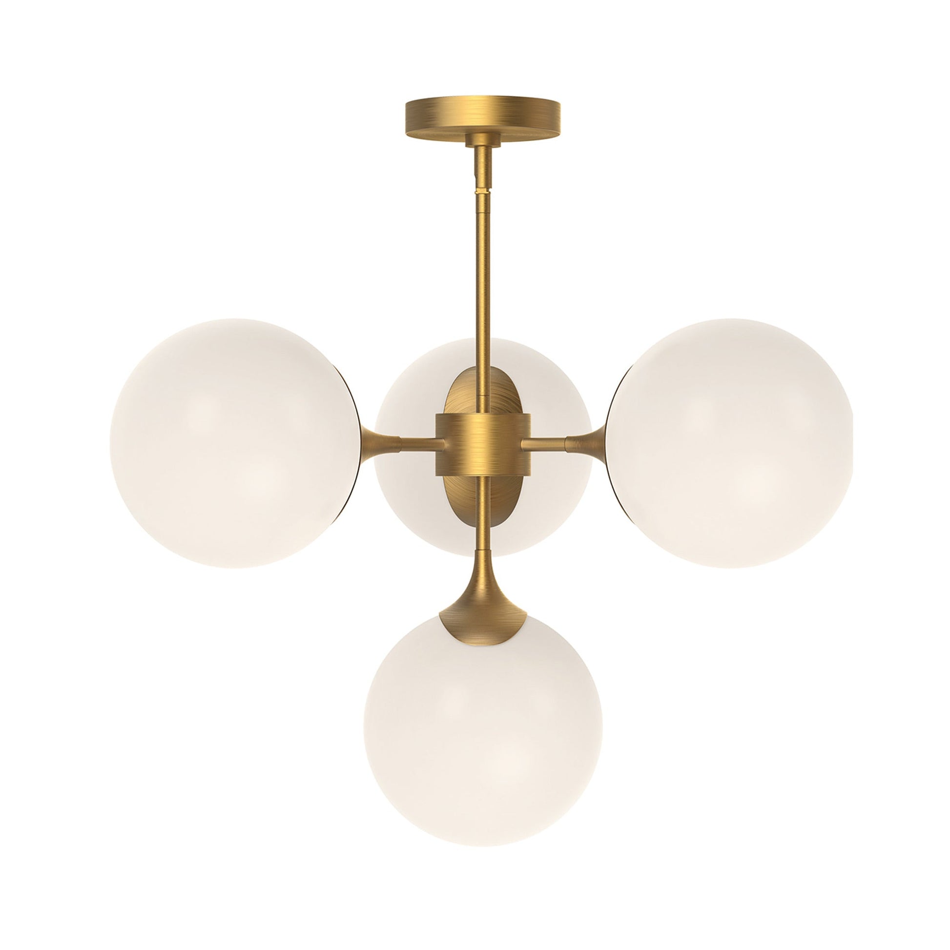 Nouveau Chandelier in Aged Gold (4-Light).