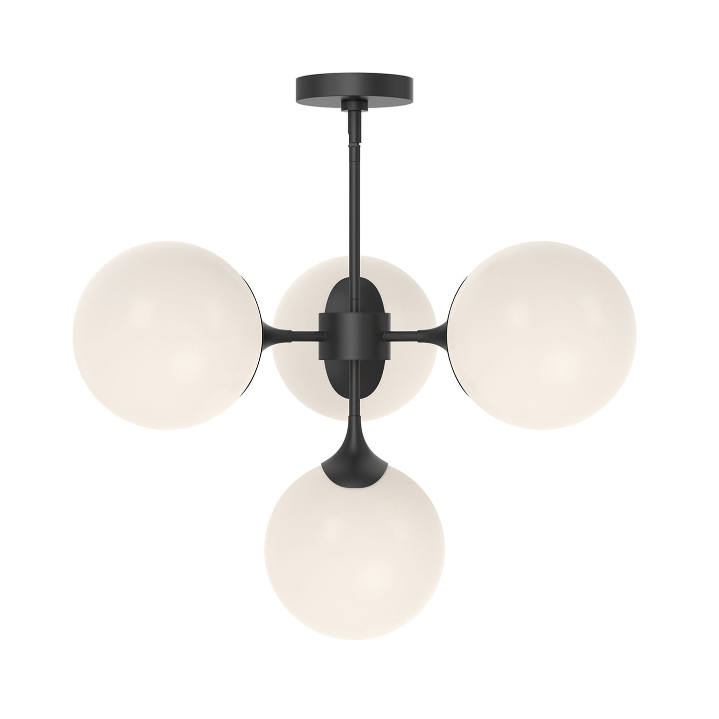 Nouveau Chandelier in Matte Black (4-Light).