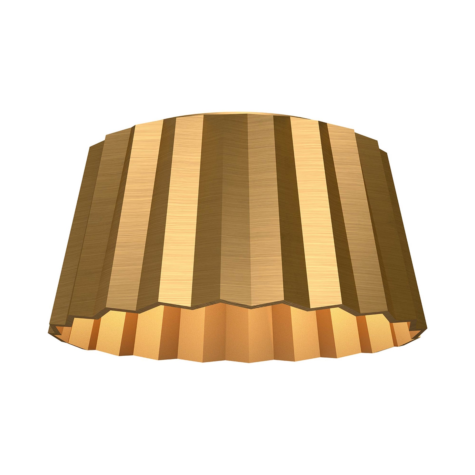 Plisse Flush Mount Ceiling Light in Aged Gold.